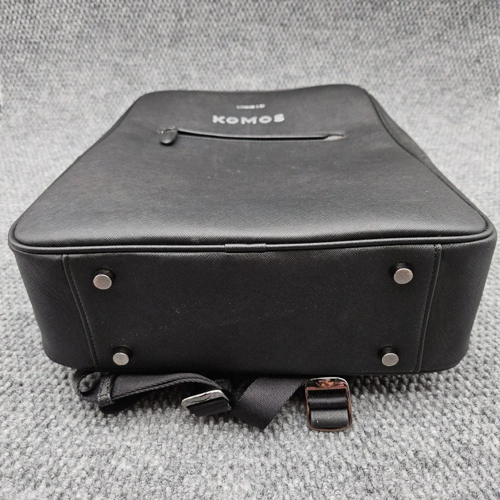 Maverick & Co Komos Black Leather Backpack Professional Laptop Bag Travel School